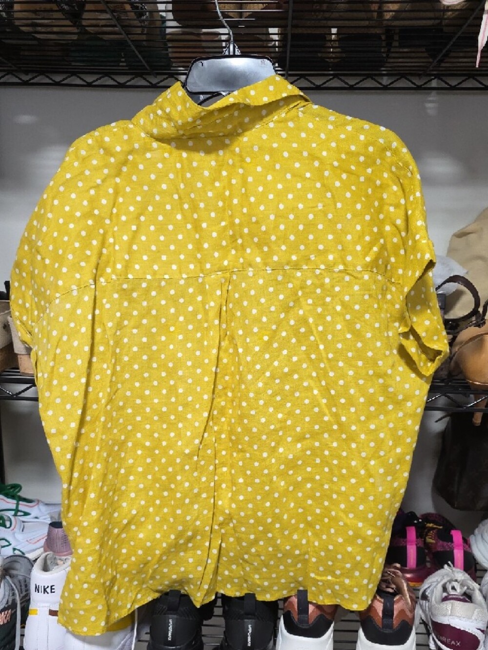 Rachel Zoe Yellow Polka Dot Button-Down Shirt - Picture 2 of 2